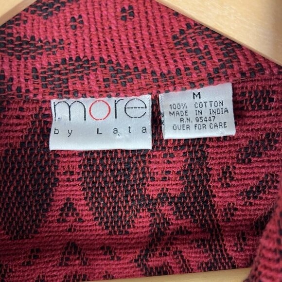 Vintage Red Tapestry Jacket sz M Paisley Blazer Whimsygoth Victorian Western - Picture 6 of 12